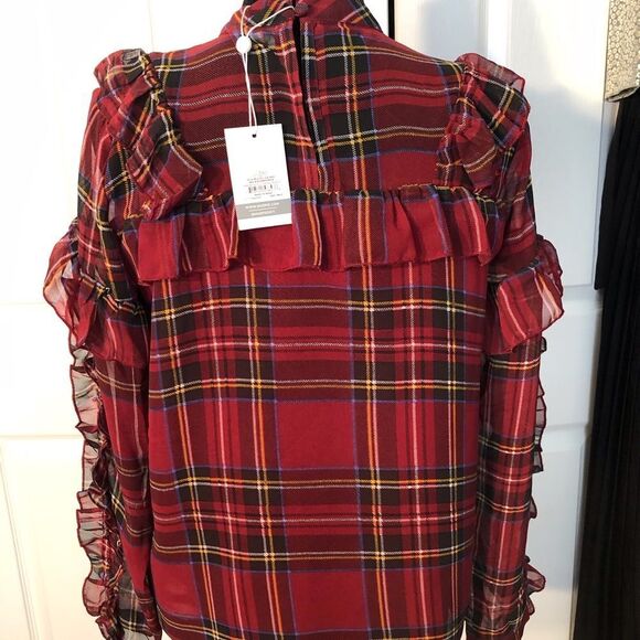 Mudpie plaid ruffled top long sleeve. Ramona top lined, adorable for Christmas! - Picture 2 of 8